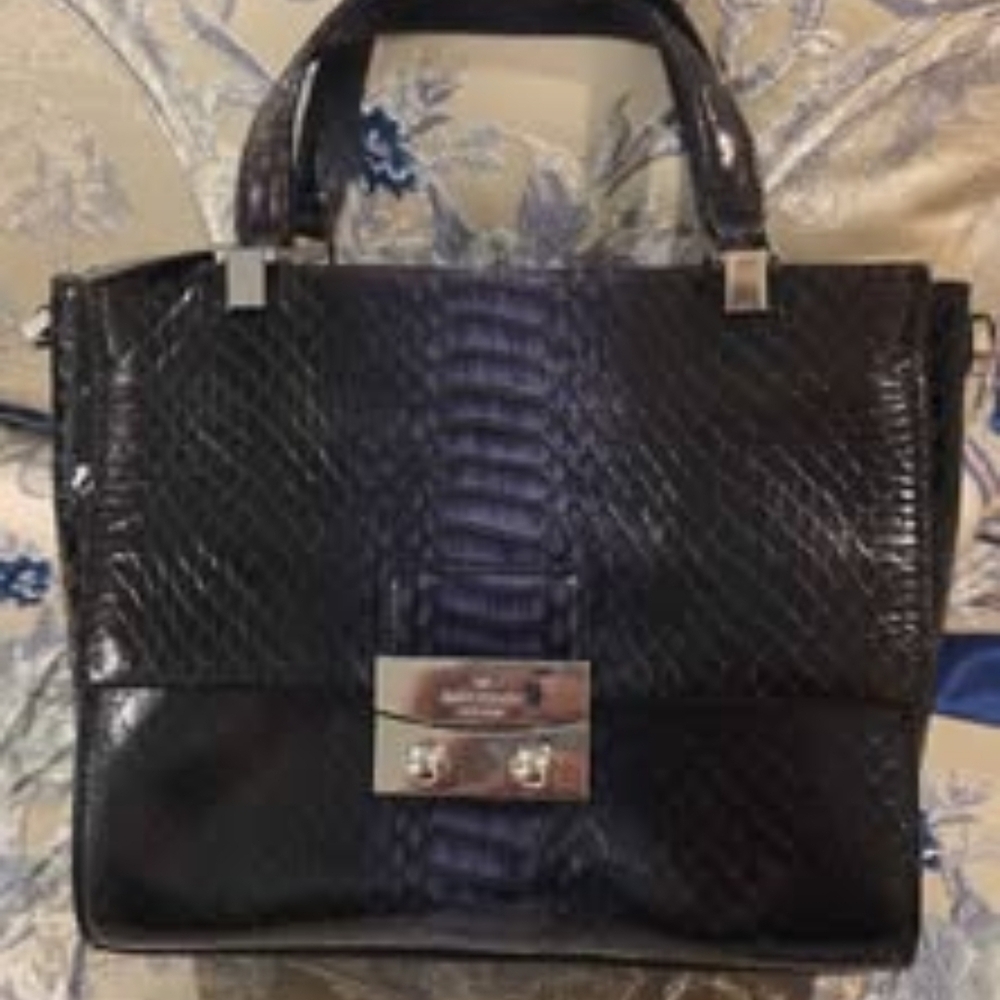 Kate Spade Black Embossed Satchel